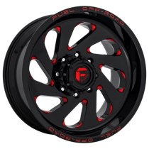 Fuel 1PC Vortex 20X10 ET-18 8X170 125.10 Gloss Black Red Tinted Clear Fälg